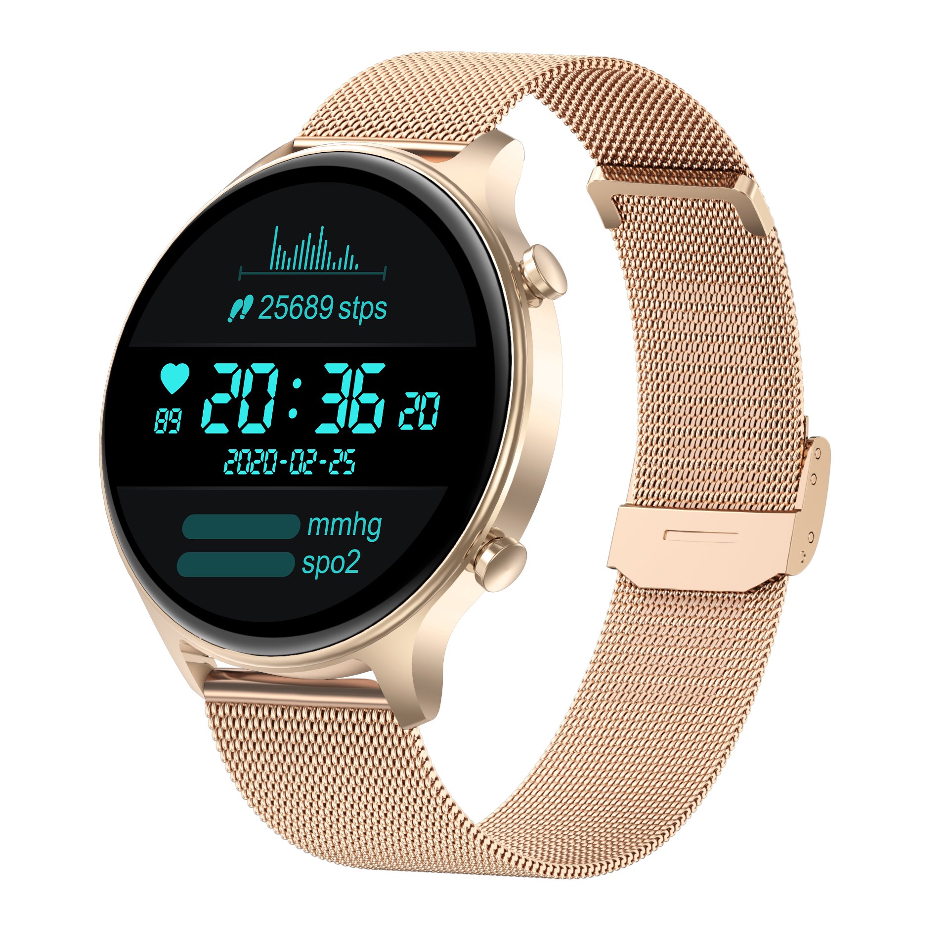 High Quality DS30 Men Women Wrist Fitness Tracker Sports Heart Rate Monitoring Round Smart Bracelet Smart Watch